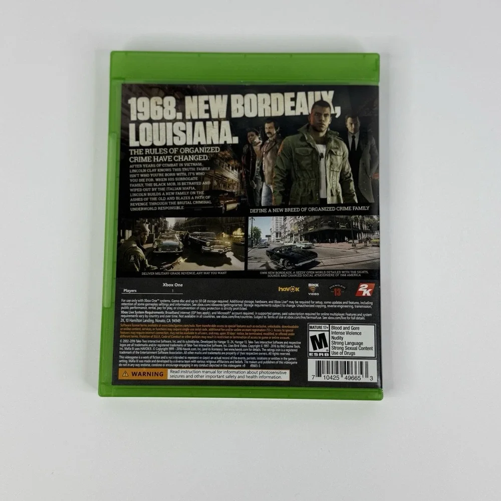 Mafia III 3 (Microsoft Xbox One, 2016) CIB w/ Map Tested Working